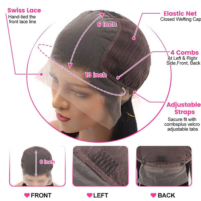 13x6 straight lace front human hair wig